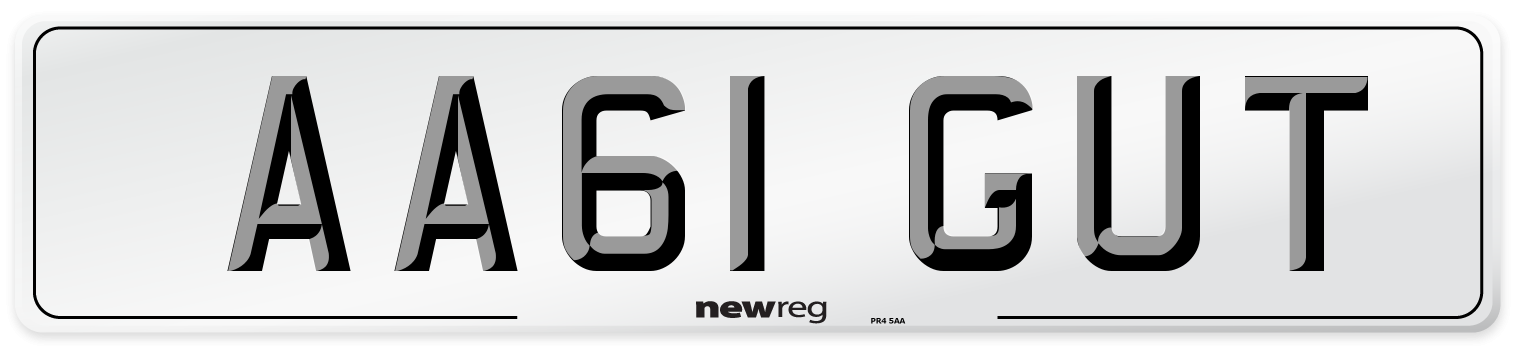 AA61 GUT Number Plate from New Reg